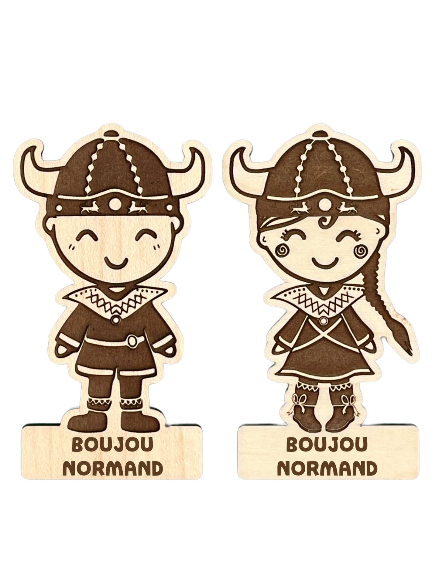 Magnets en bois gravés
